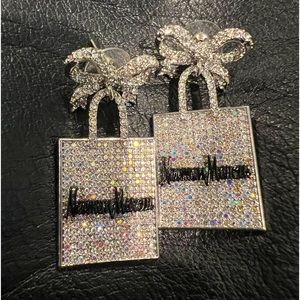 Baublebar Neiman Marcus Shopping Bag Crystal Earrings